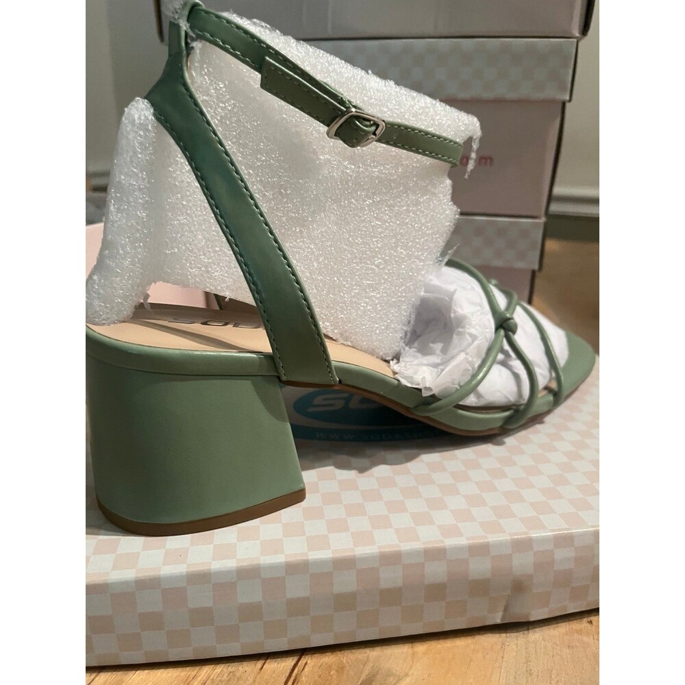 Soda sandals soda heels womens heels size 11 strappy sandals sage green heels 11